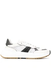 Bottega Veneta Speedster Low-top Sneakers In White,black,grey