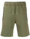 Balmain Joggingshorts Mit Logo-prägung In Green