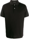 Prada Logo Tape Polo Shirt In Black
