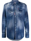 DSQUARED2 DISTRESSED EFFECT DENIM SHIRT