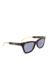 GUCCI TORTOISE SUNGLASSES WITH WEB TEMPLES