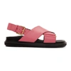 MARNI MARNI PINK AND BLACK FUSSBETT SANDALS