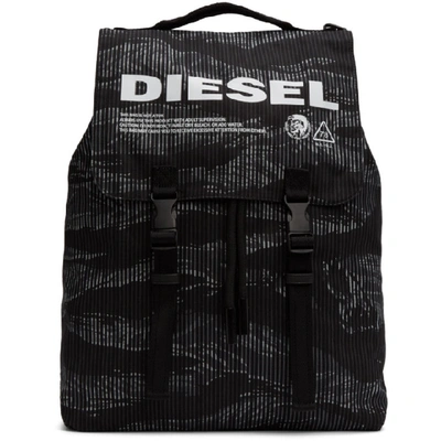 Diesel Black And Grey Volpago Backpack In H7841 Blkgr