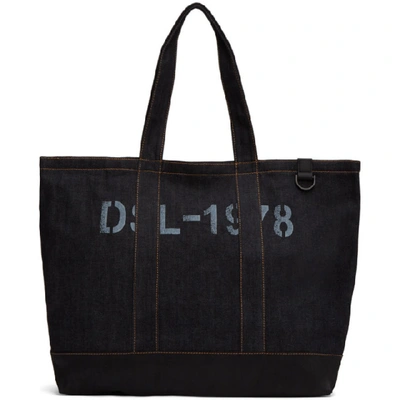 Diesel Indigo And Black D-thisbag Shopping Tote In H4107 Black