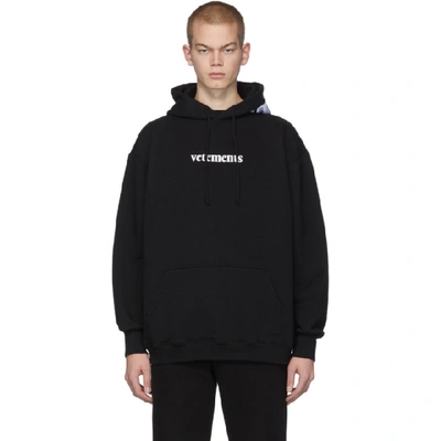 Vetements Big Delivery Patch Jersey Hoodie In Black