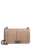 Rebecca Minkoff 'chevron Quilted Love' Crossbody Bag In Sandrift