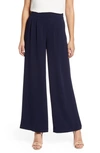 1.state Center Seam Stretch Crepe Trousers In Blue Night