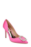 Badgley Mischka Cher Satin Buckle Cocktail High-heel Pumps In Pink