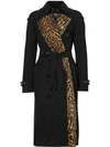 BURBERRY LEOPARD-PRINT LINED TRENCH COAT