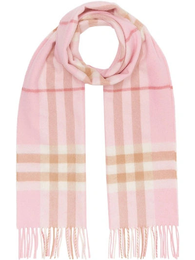 Burberry Cashmere Classic Check Scarf In Pink