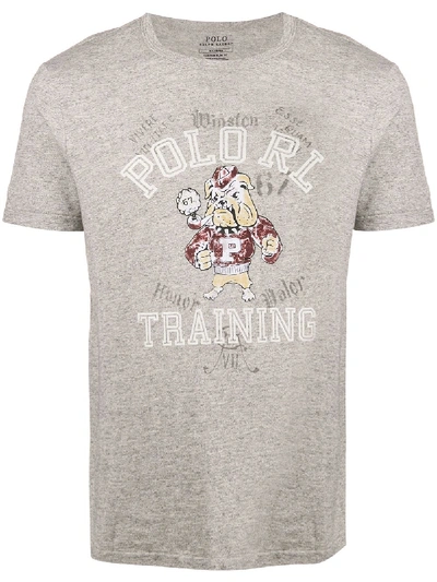 Polo Ralph Lauren Bulldog-print T-shirt In Grey