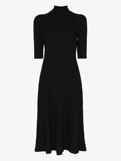 Rosetta Getty Stretch-cotton Jersey Turtleneck Dress In Black
