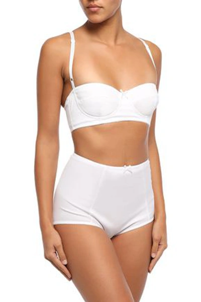 Dolce & Gabbana Woman Cotton-blend Poplin Underwired Balconette Bra White