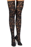 DOLCE & GABBANA BETTE STRETCH-LACE THIGH BOOTS,3074457345621635406