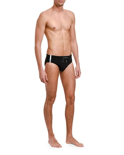 Dolce & Gabbana Men's Logo Print Swim Briefs In Black