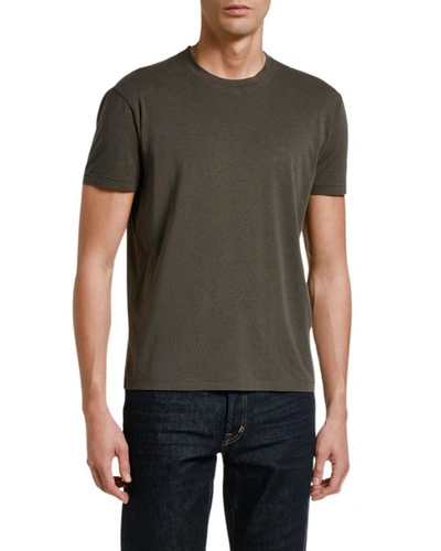 Tom Ford Viscose Coton Jersey Short Sleeve T-shirt In Green