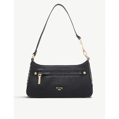 Dune Elmeera Reptile effect Faux leather Shoulder Bag In Black plain Synthetic ModeSens