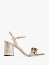 Gucci Marmont 75mm Sandals In Gold