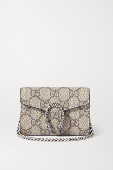 Gucci Dionysus Super Mini Printed Coated Canvas And Leather Shoulder Bag | ModeSens