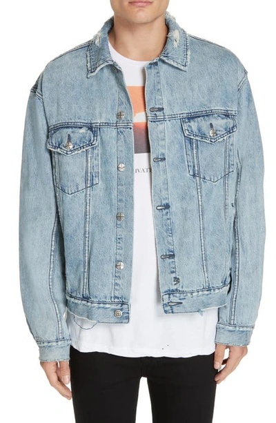 Ksubi Blue Oh G Acid Trip Trash Denim Jacket