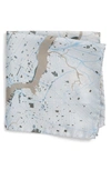 Eton Subway Map Silk Pocket Square In Grey