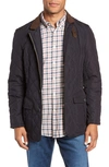 Barbour Quilted Button-front Jacket In Navy