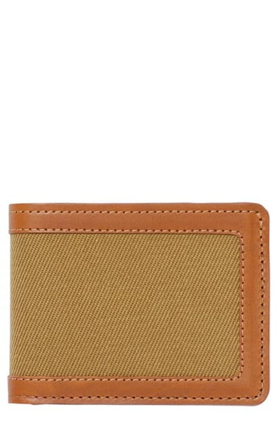 Filson E Outfitter Leather & Canvas Bifold Wallet In Tan