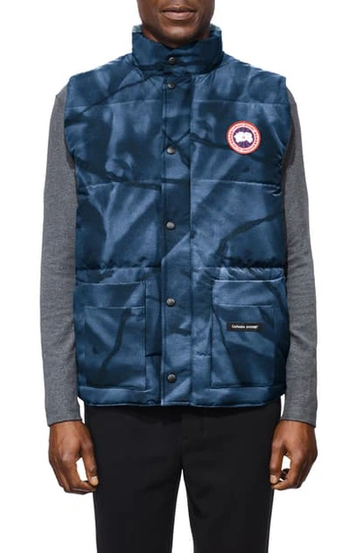 Canada Goose Freestyle Regular Fit Down Vest In Blue Abstract Camo