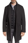 ANDREW MARC CUNNINGHAM QUILTED BIB INSET TOPCOAT,AM8AW213