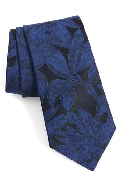 John Varvatos Leaf Tie In Royal Blue