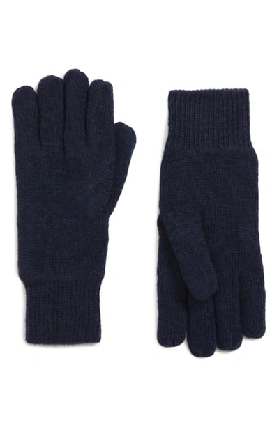Barbour Carlton Stretch Wool Gloves In Navy