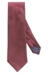 Eton Solid Silk Tie In Red