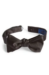 David Donahue Pre-tied Silk Bow Tie In Black Satin