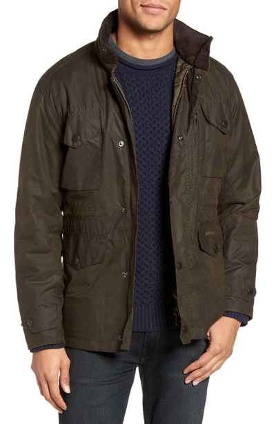 Barbour Classic Bedale Waxed Cotton Jacket In Olive