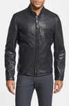 Schott Nyc Café Racer Oil Tanned Leather Moto Jacket In Black