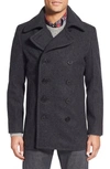 SCHOTT SCHOTT NYC SLIM FIT WOOL BLEND PEACOAT,751