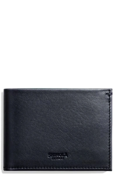 Shinola Slim Bifold Leather Wallet In Ocean