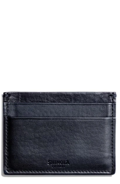 Shinola Leather Card Case In Ocean