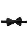 Eton Solid Silk Pre-tied Bow Tie In Black
