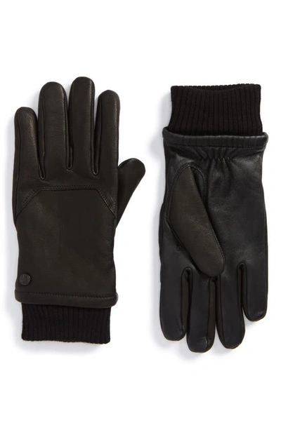 Canada Goose Workman Leather Tech Gloves In Black