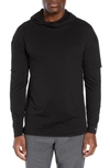 Alo Yoga 2-in-1 Pullover Hoodie In Black Triblend