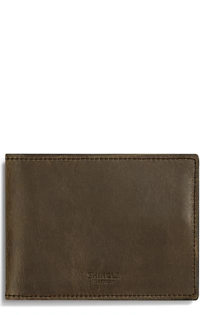 Shinola Men's Slim Leather Bi-fold Wallet In Dark Green