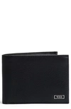 Tumi Monaco Embossed Leather Double Billfold Wallet In Black Texture