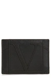 VALENTINO GARAVANI V-LOGO LEATHER CARD CASE,SY2P0655CJE