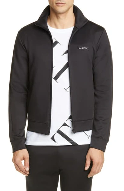 Valentino Zip Front Sports Jacket In Black