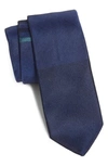 Title Of Work Contrast Stripe Silk & Cotton Tie In Blue/ Purple