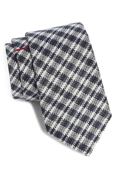 Title Of Work Pixelated Plaid Silk Tie In Black/ Red