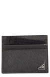 PRADA TRIANGLE LOGO LEATHER CARD CASE,2MC223 QHH 01