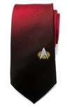 Cufflinks, Inc Star Trek Tng Shield Silk Tie In Red