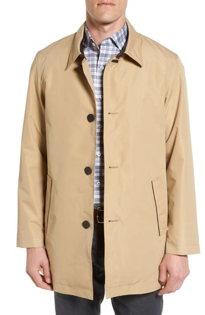 Cole Haan Men's Button-front Water Resistant Rain Coat In Beige Or Khaki